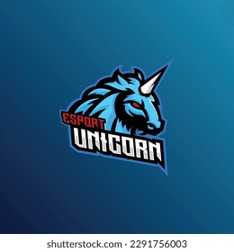 unicorn logo esport team design mascot