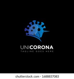 logotipo de unicornio, con vector de cabeza