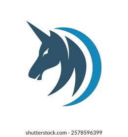 Unicorn logo icon design illustration