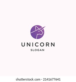 Unicorn logo icon design template vector illustration