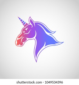 unicorn logo icon design, vector illustration