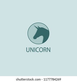 Unicorn logo icon simple in flat style
