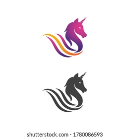 Unicorn Logo icon vector illustration design template
