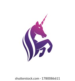 Unicorn Logo icon vector illustration design template