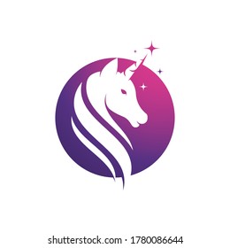 Unicorn Logo icon vector illustration design template