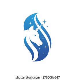 Unicorn Logo icon vector illustration design template