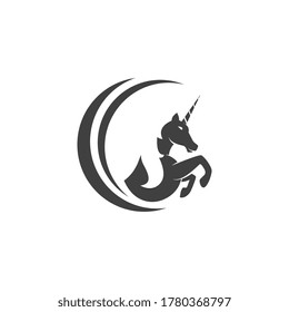 Unicorn Logo icon vector illustration design template