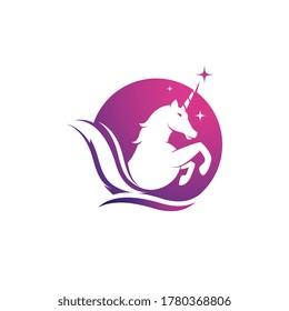 Unicorn Logo icon vector illustration design template