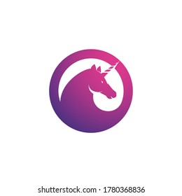 Plantilla de diseño de ilustración de vector de icono de unicornio