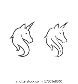 Unicorn Logo icon vector illustration design template