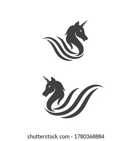 Unicorn Logo icon vector illustration design template