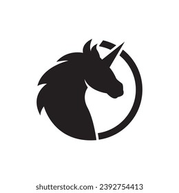 Unicorn logo icon, vector illustration design
