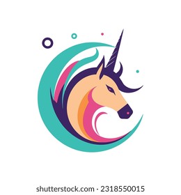 Unicorn Logo Illustration Vector Design Template