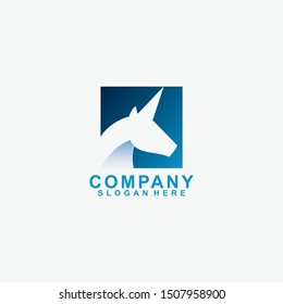 Unicorn Logo Modern Design Template Isolated On White Colour