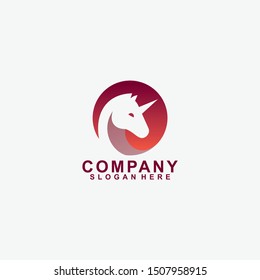 Unicorn Logo Modern Design Template Isolated On White Colour