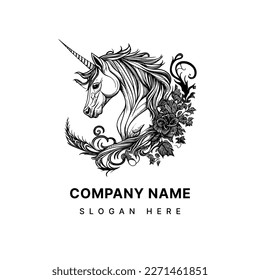 Unicorn Logo is a symbol of magic, purity, and untamed beauty. This design features the mythical creature with its signature single horn, a symbol of power and grace