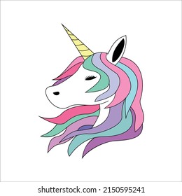 unicorn logo template. myth horse head sign and symbol.