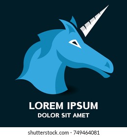 Unicorn logo . Vector illustration isolated on background .
