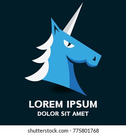 Unicorn logo . Vector illustration isolated on background .
