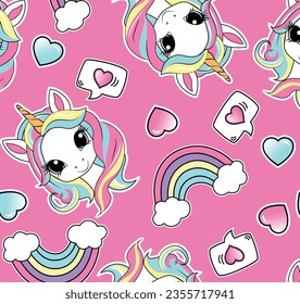 unicorn love rainbow cute girl 