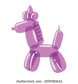 unicorn made of purple balloon