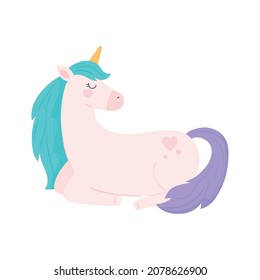 unicorn magic animal icon flat