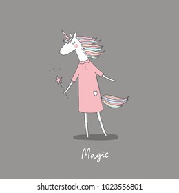 Unicorn and magic. Cute print