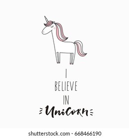 Unicorn and magic. Cute print