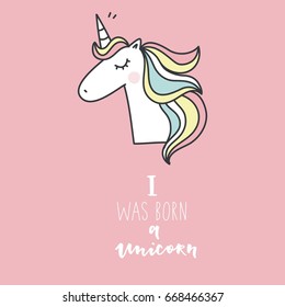 Unicorn and magic. Cute print