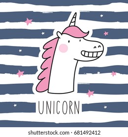 Unicorn and magic. Cute print