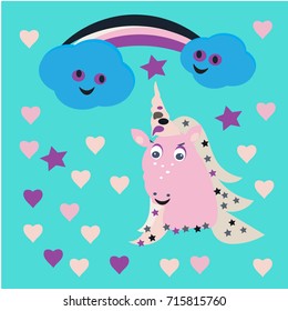 unicorn magic design element set