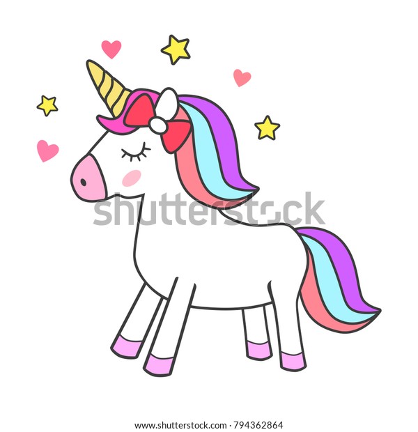 Unicorn Magic Drawing Isolated Stock Vector (Royalty Free) 794362864 ...