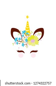 Unicorn magic print, Unicorn art, Kid room poster, Graphic vector design, Magic symbol, Happy printable card 