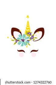 Unicorn magic print, Unicorn art, Kid room poster, Graphic vector design, Magic symbol, Happy printable card 
