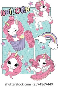 UNICORN MAGIC RAINBOW COLOFUL STAR 