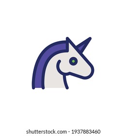 Unicorn magic simple flat icon