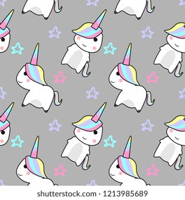 Unicorn magical animal seamless pattern vector illustration background for baby and children fashion textile print.