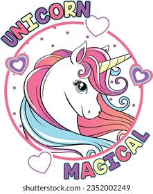 UNICORN MAGICAL CUTE GIRL RAINBOW