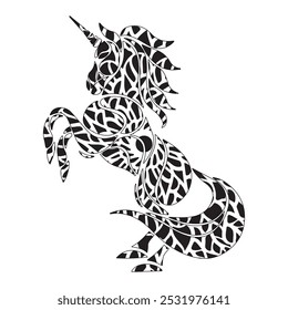 
Unicorn Mandala Vetor Linha Arte Estilo