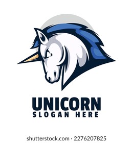Unicorn Mascot Angry Logo Design