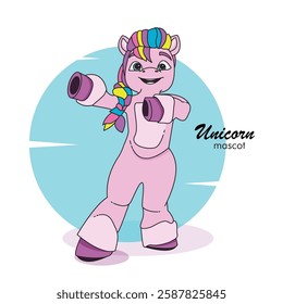 Unicorn Mascot colorful minimal Illustration 