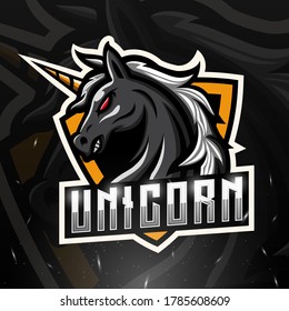 Unicorn mascot esport logo design