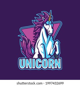 Unicorn mascot logo cartoon illustration svg