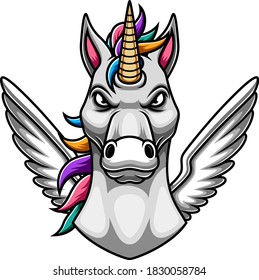 Unicorn mascot logo design of illustration svg