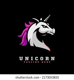 Unicorn Mascot Logo Design Illustration Vector for Sport, team, club, and gaming