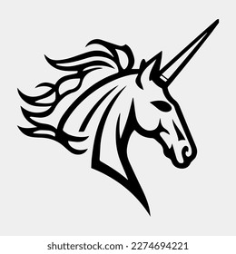 Unicorn Mascot Logo Design Template Inspiration, Vector Illustration.