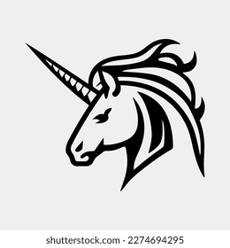 Unicorn Mascot Logo Design Template Inspiration, Vector Illustration.