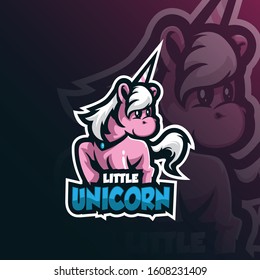 unicorn mascot logo design vector with modern illustration concept style for badge, emblem and tshirt printing. cute unicorn illustration.