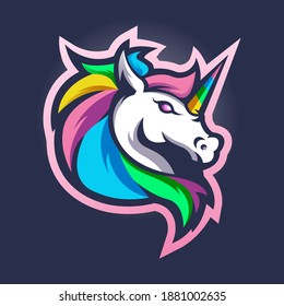 Unicorn Mascot Logo Design Vector 