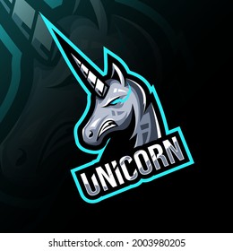 Unicorn mascot logo template design